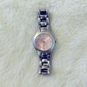 Fossil Watch Pink and Silver